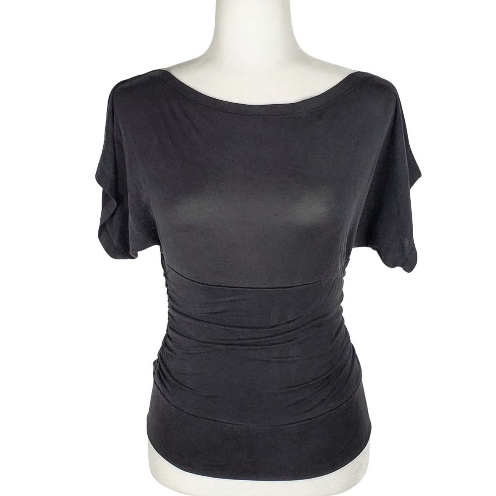 WHBM 100% Silk Dolman Top Black Women's Small Blouse Evening Cocktail Party